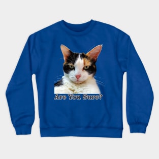 Cute Calico Cat with Attitude – Are You Sure! Crewneck Sweatshirt
